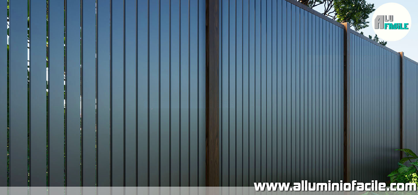foto listoni alluminio antracite recinzioni rovere bianco divisorio alluminiofacile 5e