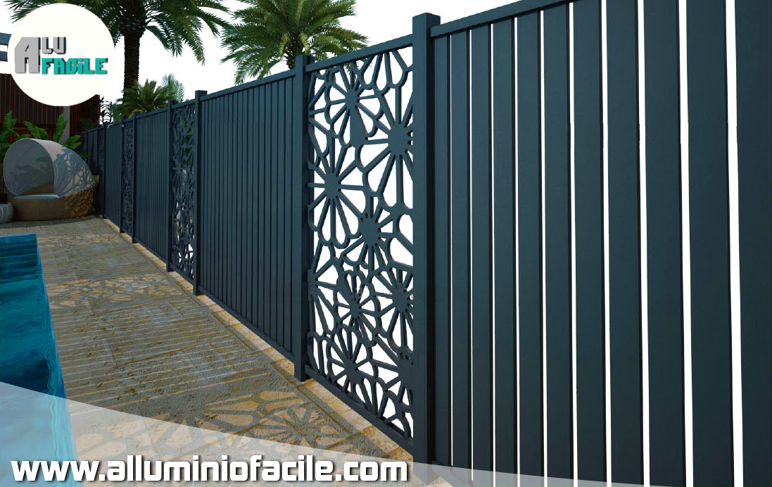 foto listoni alluminio antracite recinzioni rovere bianco divisorio alluminiofacile
